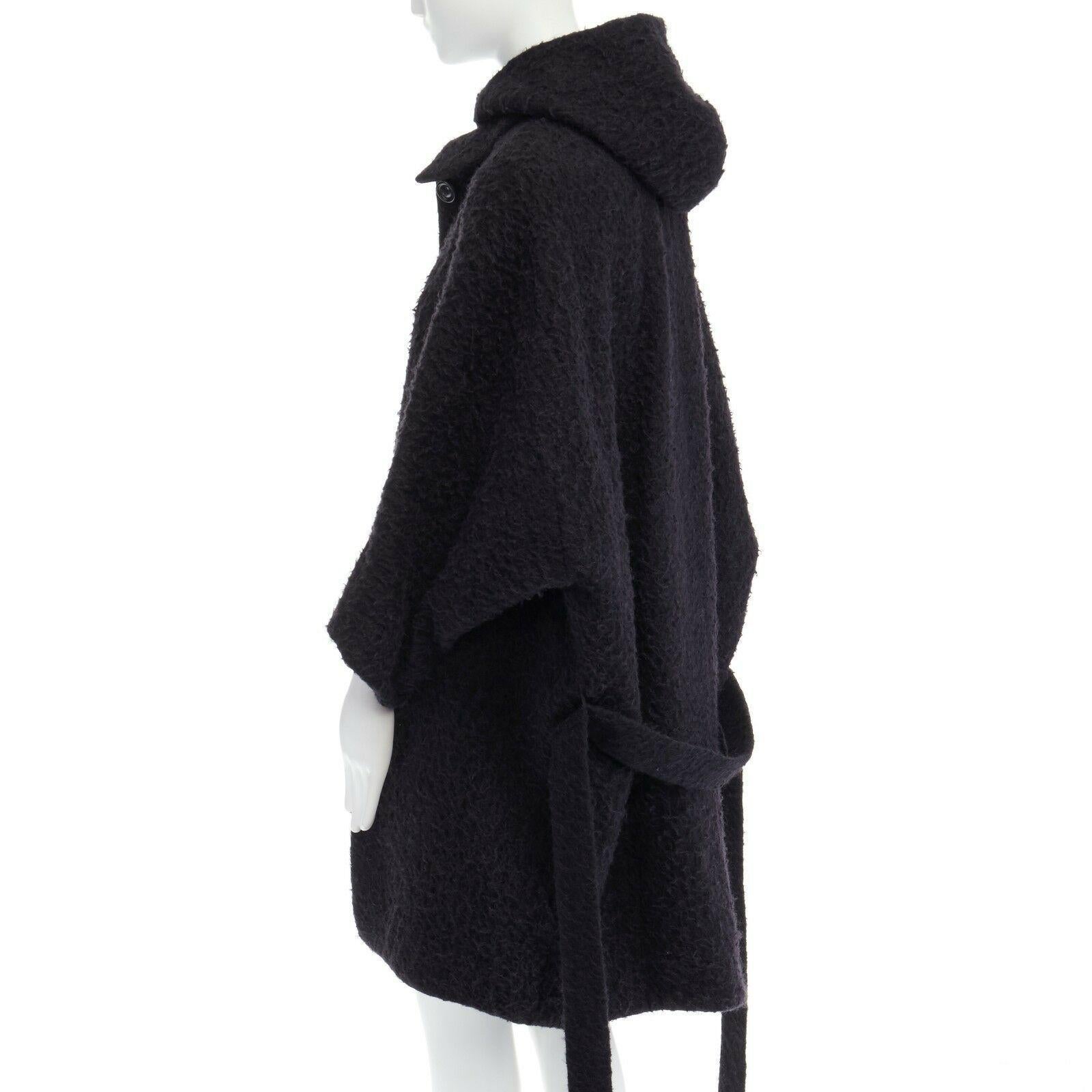 ACNE STUDIOS AW11 Sylvia black wool blend belted voluminous oversized coat FR34S 2