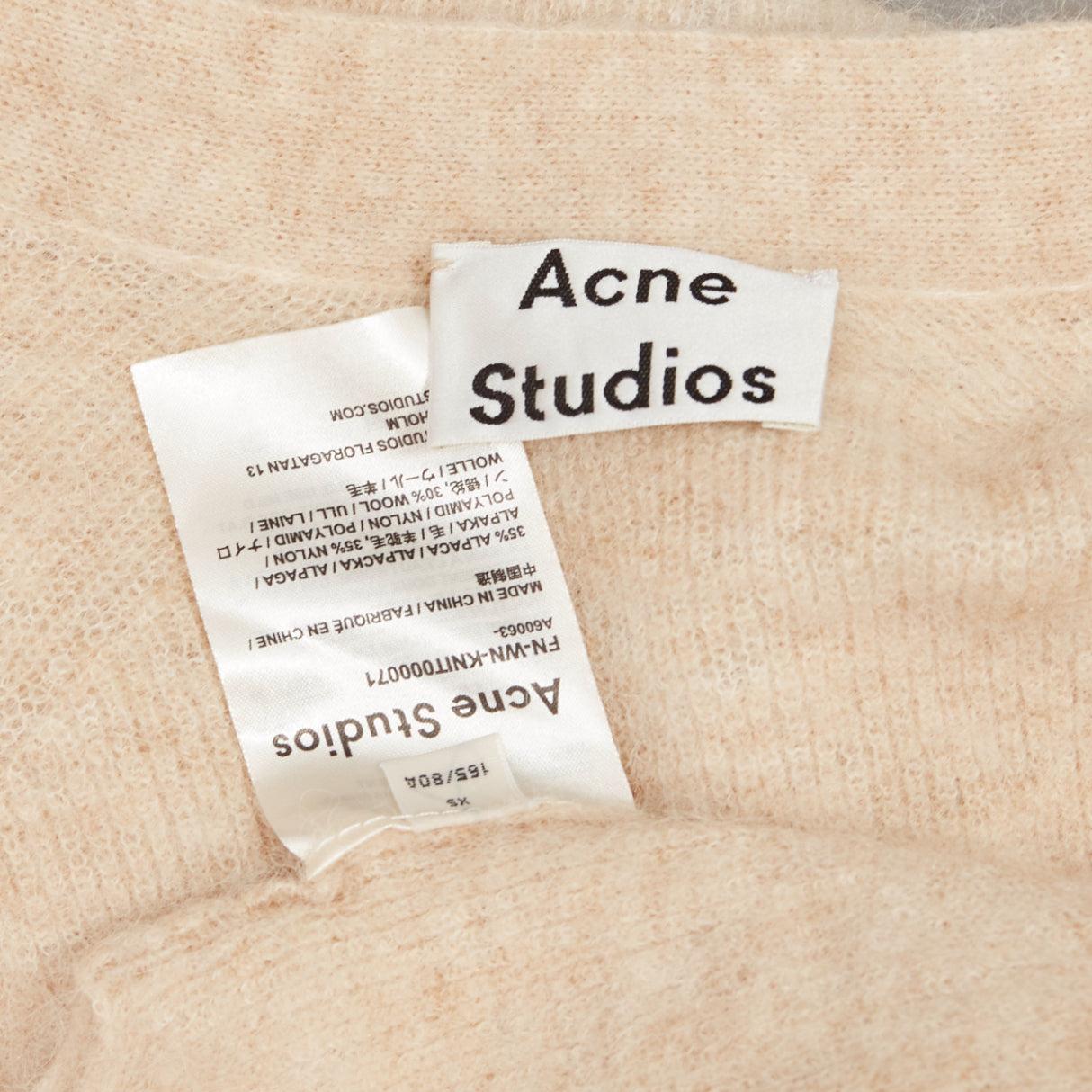 ACNE STUDIOS beige alpaca wool blend patch pocket large button front cardigan XS For Sale 5