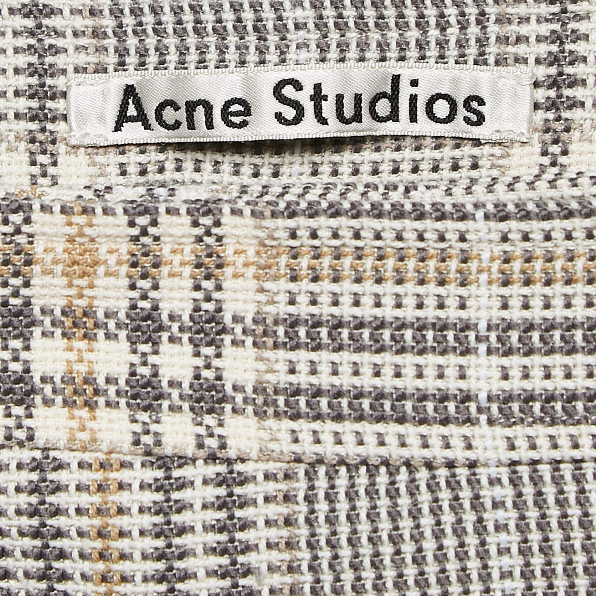 Acne Studios Mini falda envolvente de algodón a cuadros beige S en Bueno estado para la venta en Dubai, Al Qouz 2
