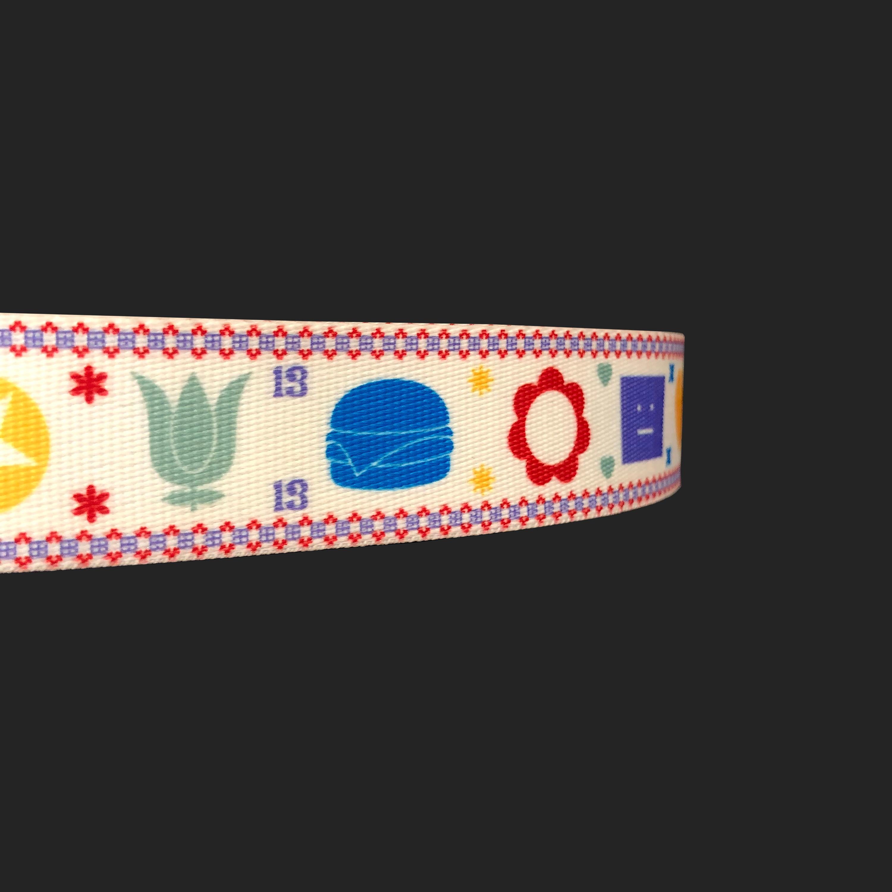 Women's or Men's Acne Studios Belt - Coated Canvas + Multicolored Emoji Weave - NEW For Sale