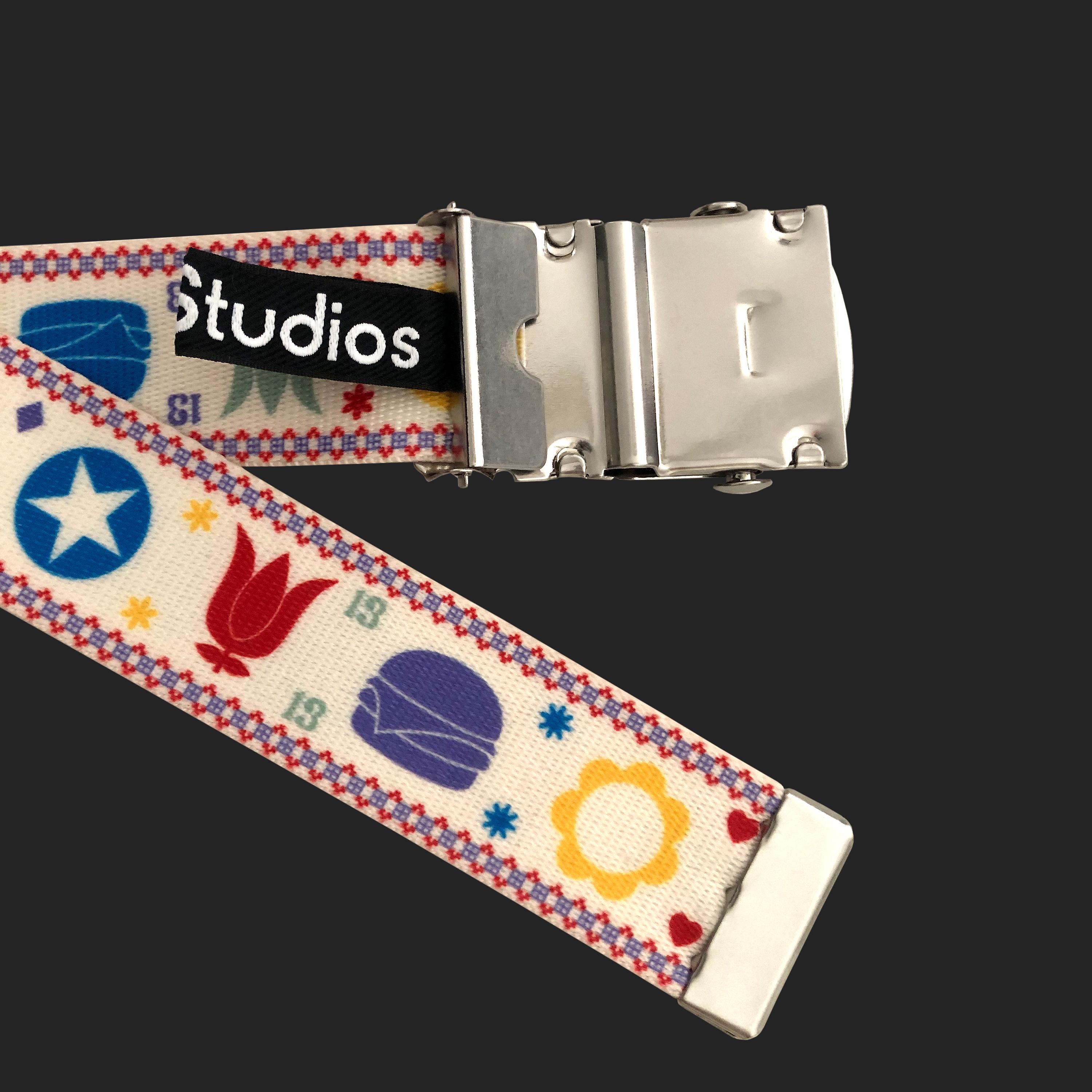 Acne Studios Belt - Coated Canvas + Multicolored Emoji Weave - NEW For Sale 2