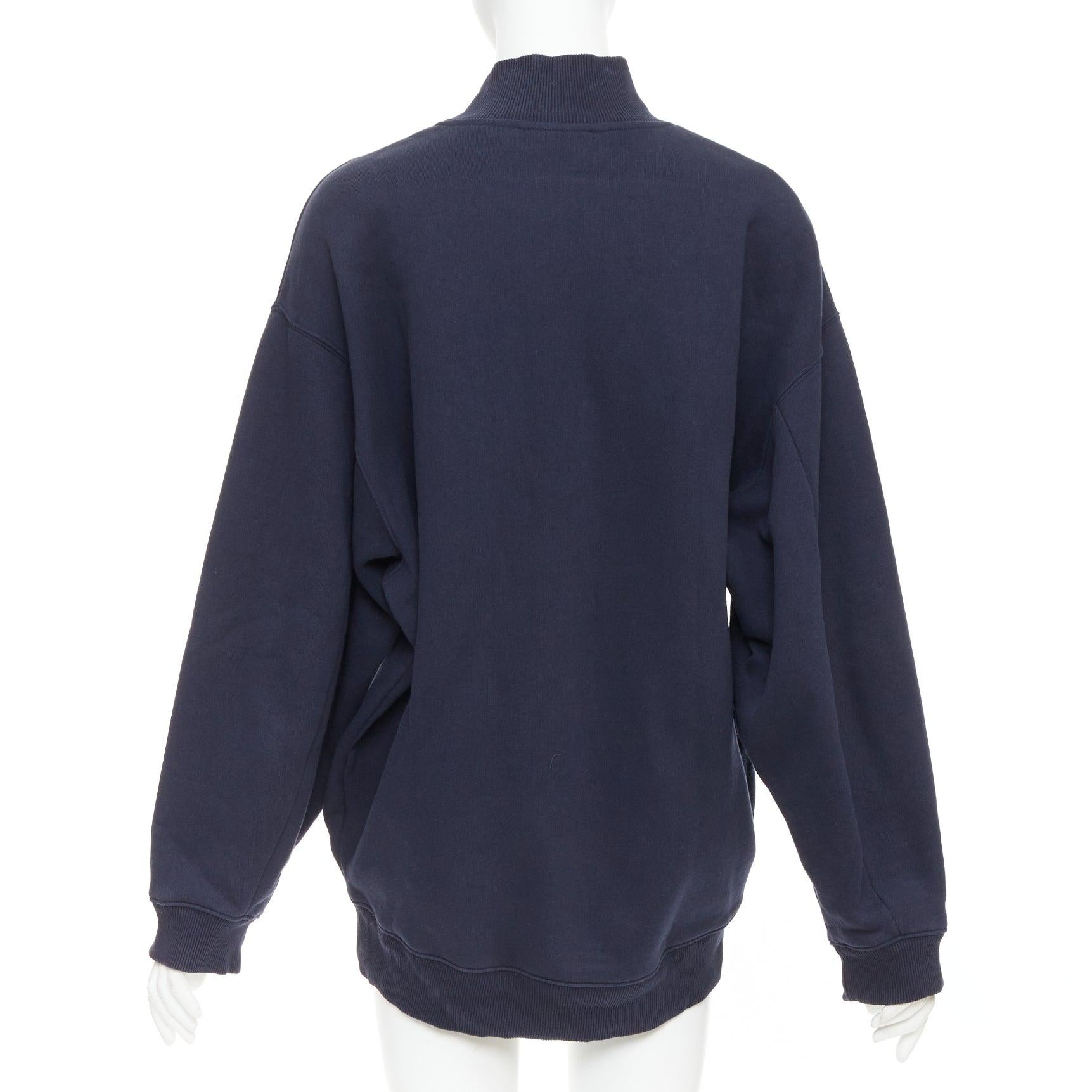 Studio A Beta Double Flock, maglione con logo stampato in blu XS In condizioni buone in vendita a Hong Kong, NT