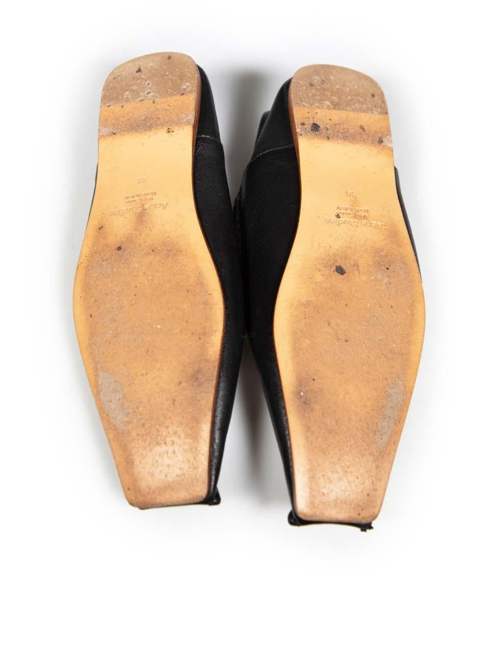 Women's Acne Studios Black Leather Flat Shoes Size IT 38 For Sale