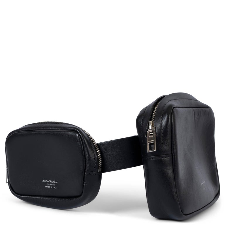 ACNE STUDIOS black leather MUSUBI DOUBLE Belt Bag For Sale at 1stDibs