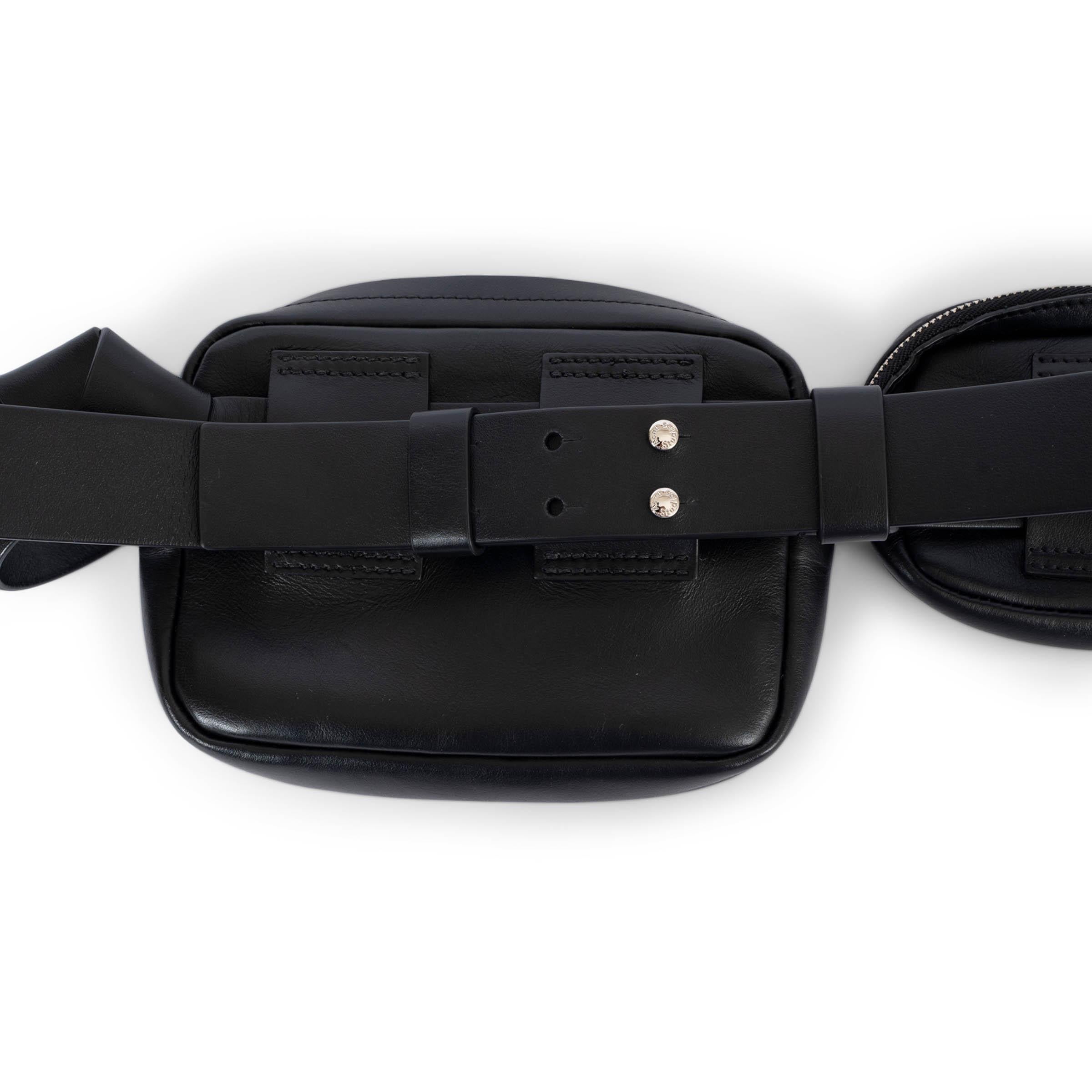ACNE STUDIOS Riñonera MUSUBI DOBLE de cuero negro Negro en venta