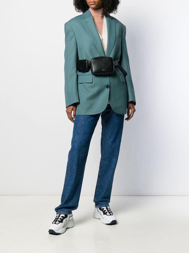 ACNE STUDIOS black leather MUSUBI DOUBLE Belt Bag For Sale at 1stDibs