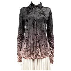 Acne Studios Black Ombré Crushed Velvet Shirt Size M Acne Studios Black Ombré Crushed Velvet Shirt Size M