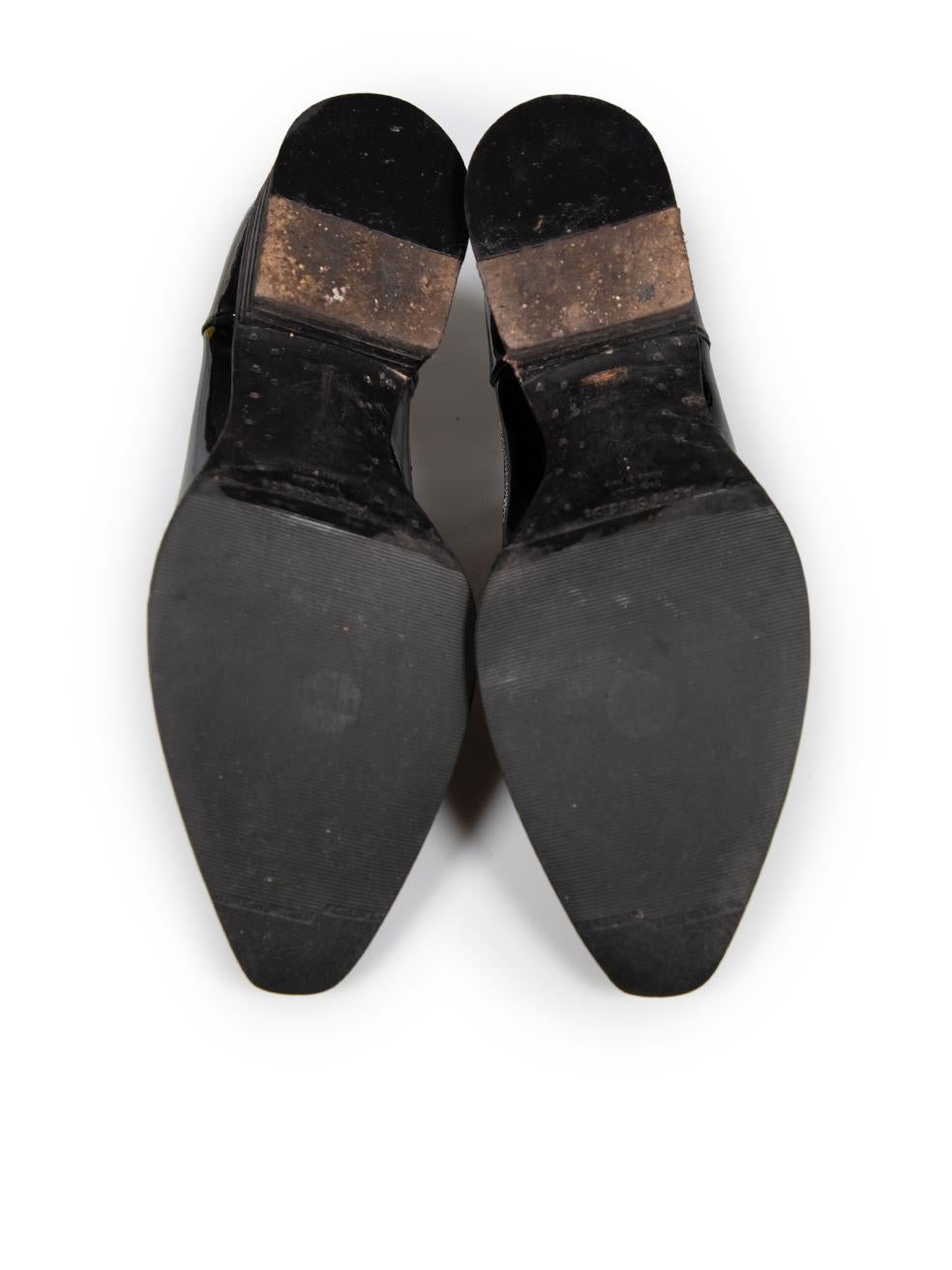 Women's Acne Studios Black Patent Low Heel Ankle Boots Size IT 41 For Sale