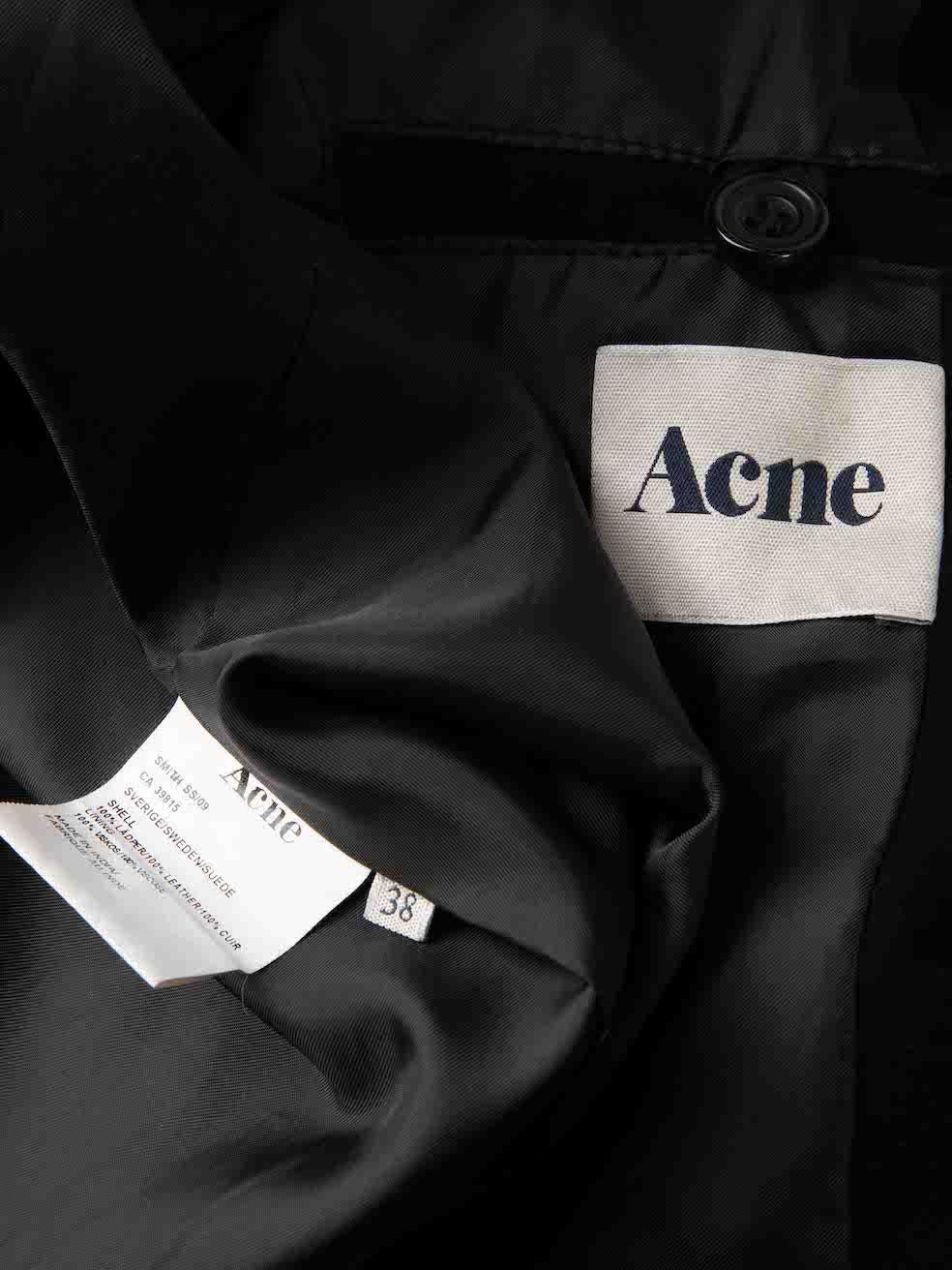Acne Studios Black Suede Zip Up Biker Jacket Size M For Sale 3