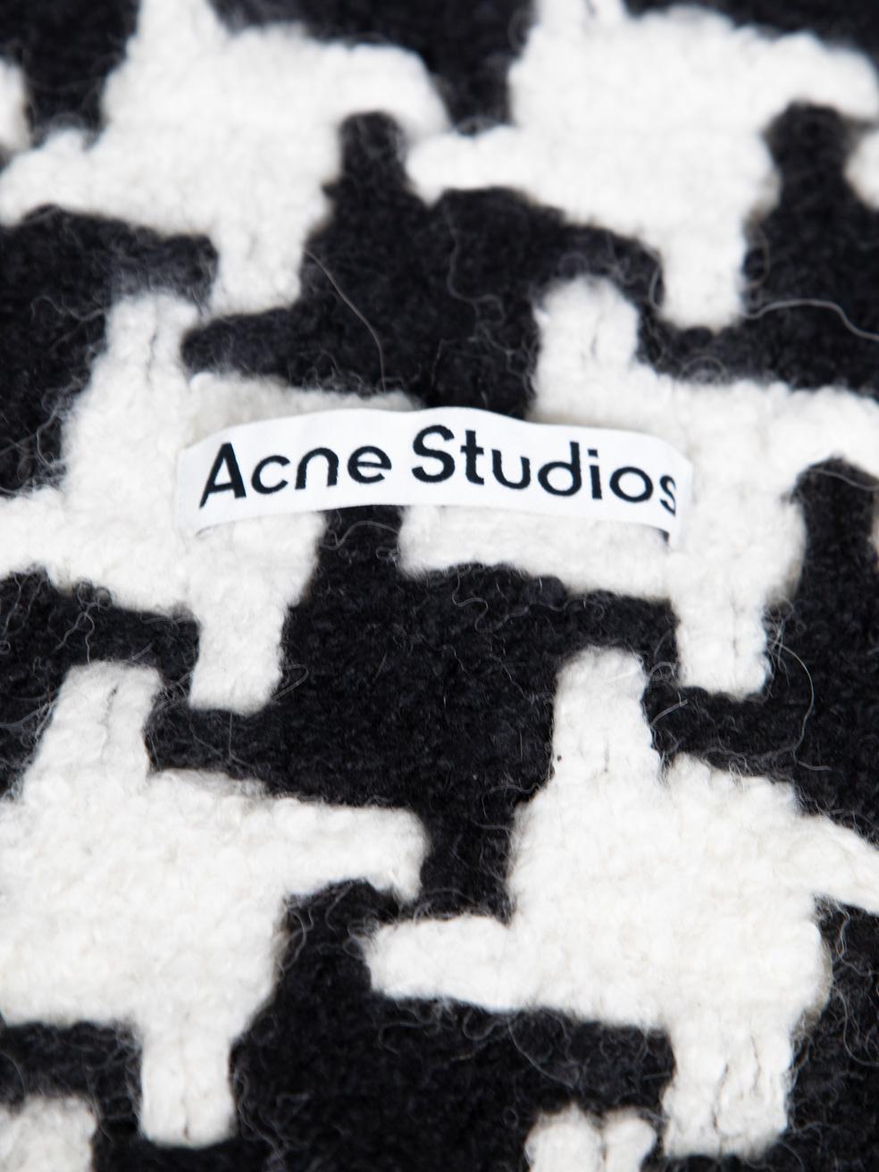 Acne Studios Black & White Wool Houndstooth Scarf 1