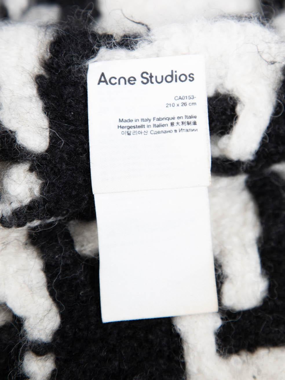 Acne Studios Black & White Wool Houndstooth Scarf 2
