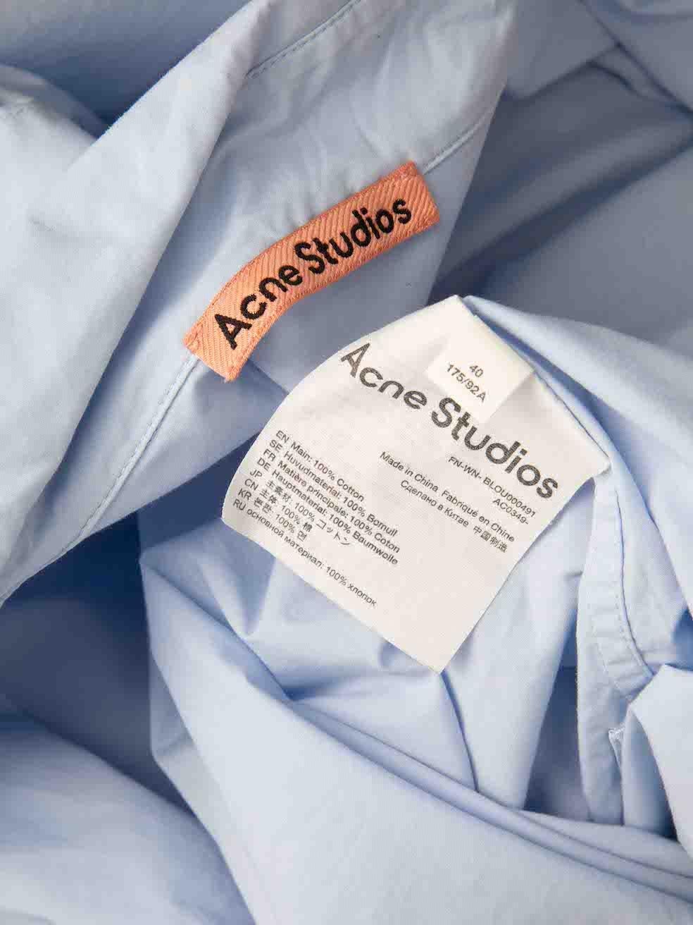 Women's Acne Studios Blue Buttoned Long Sleeve Shirt Size L