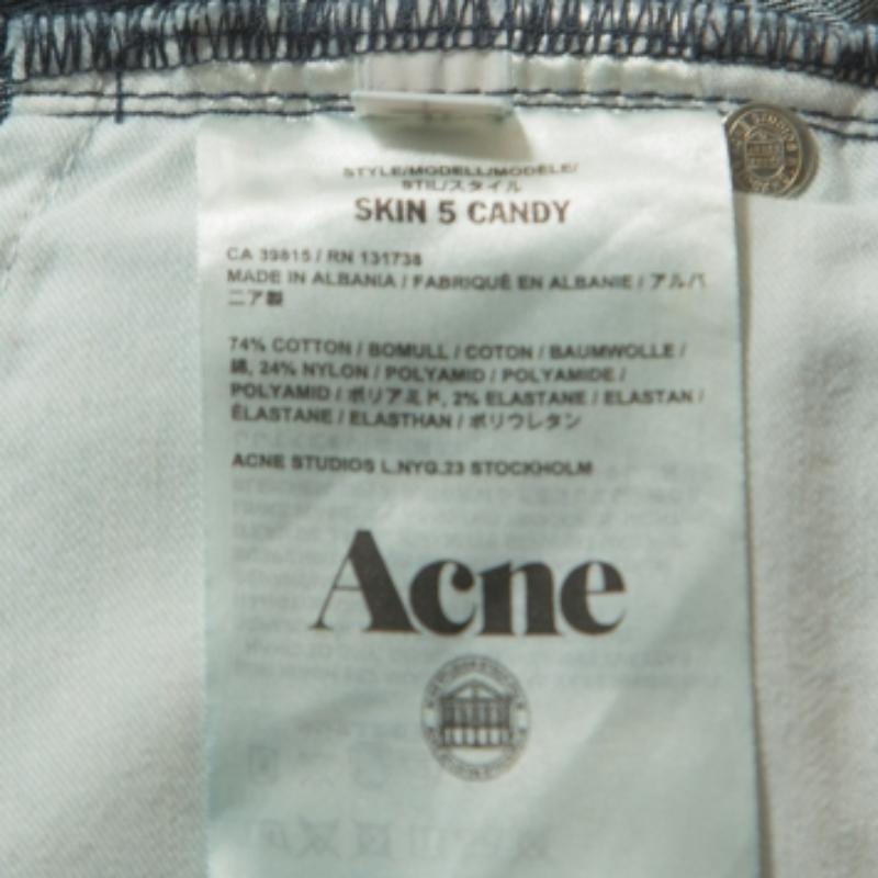 De las mujeres Acne Studios Vaqueros Azul Lavado Oscuro Kin 5 Candy Skinny Jeans S en venta