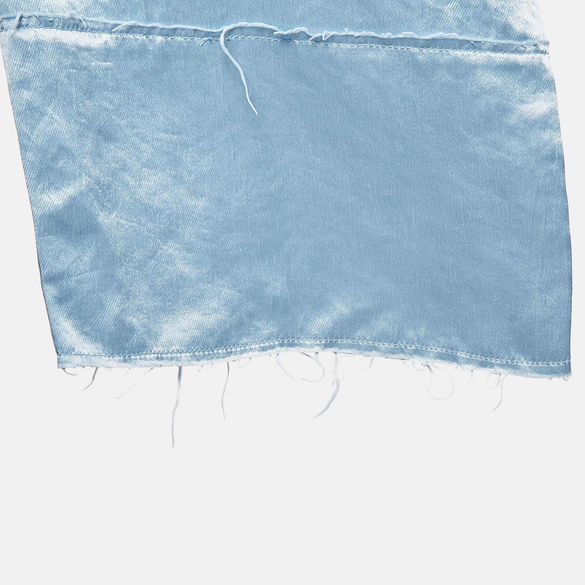 Acne Studios Blue Satin Pame Fluid Shirt and Trousers Set S 1