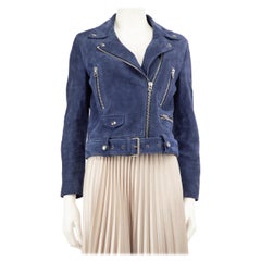 Acne Studios, veste motard en daim bleu, taille M Acne Studios, veste motard en daim bleu, taille M