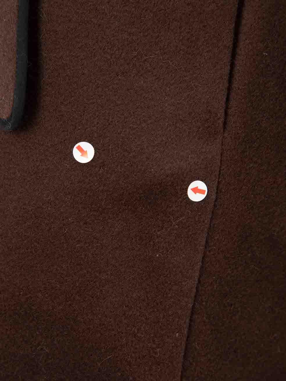Acne Studios Brown Wolle Belted Mid Länge Mantel Größe XS im Angebot 3