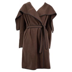 Manteau mi-long en laine à ceinture Acne Studios Brown Taille XS