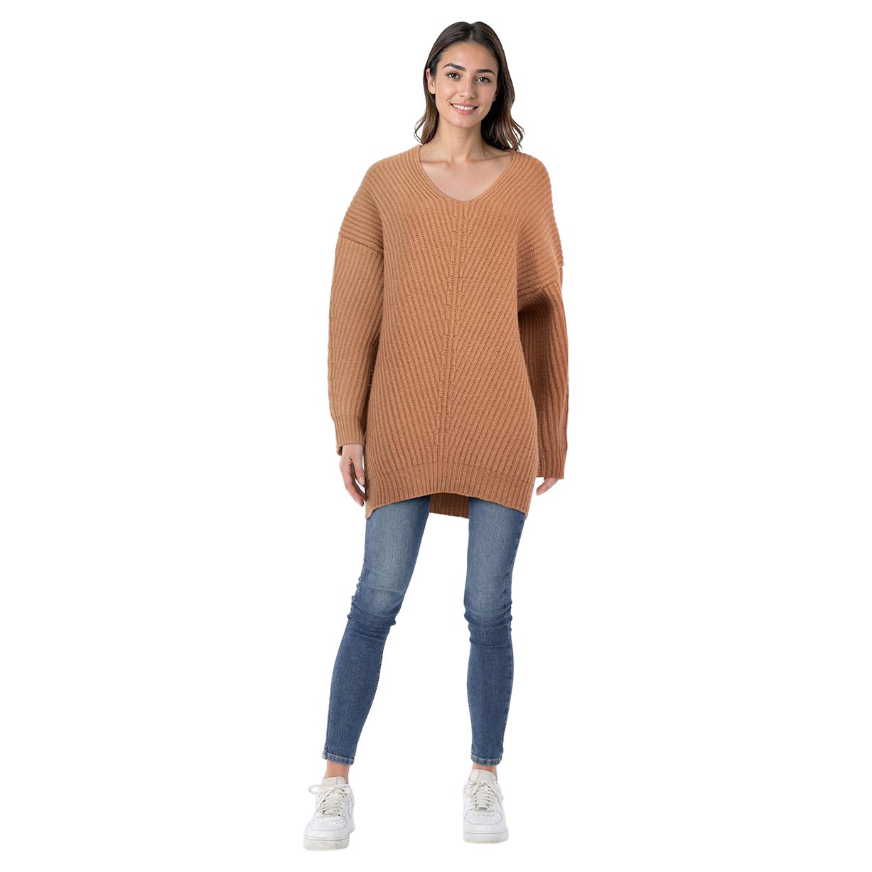 Pull long en laine surdimensionné Acne Studios, marron Taille S