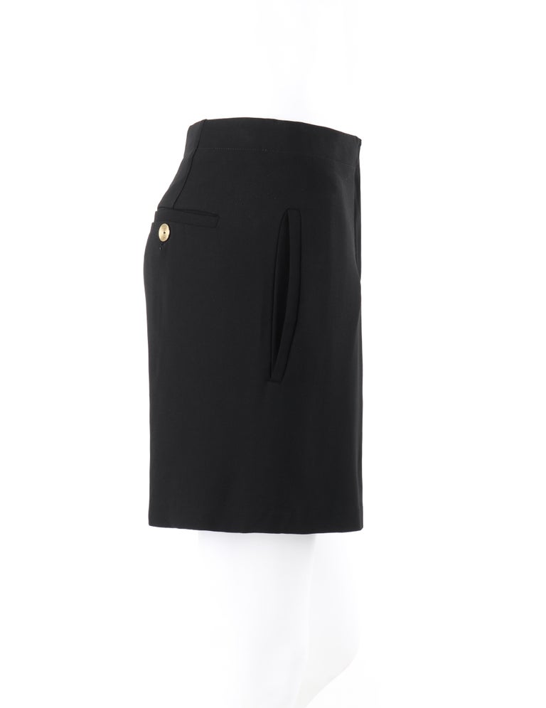 ACNE STUDIOS c.2021 Black Wool Tailored Four Pocket Bermuda Shorts
