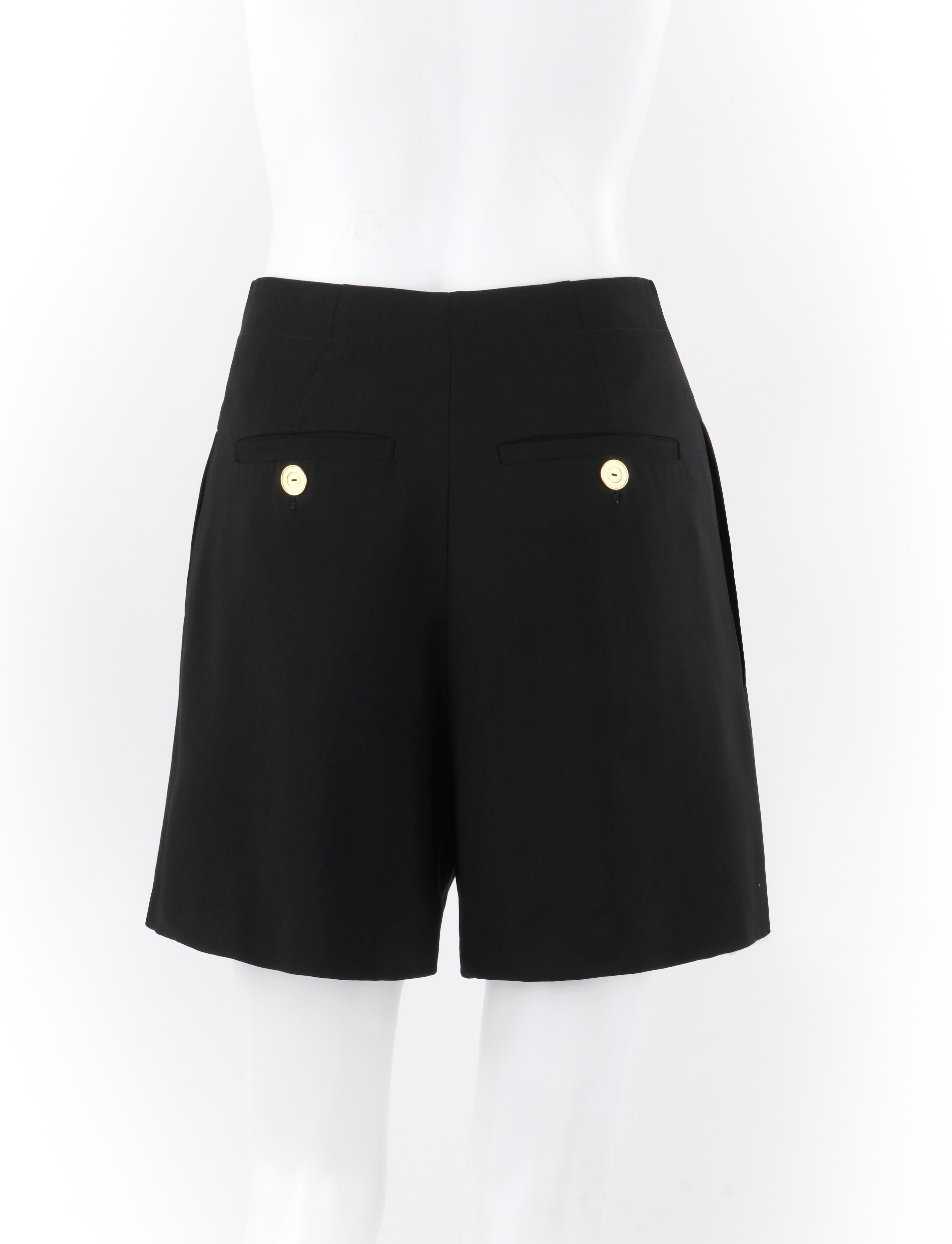 Women's ACNE STUDIOS c.2021 Black Wool Tailored Four Pocket Bermuda Shorts For Sale