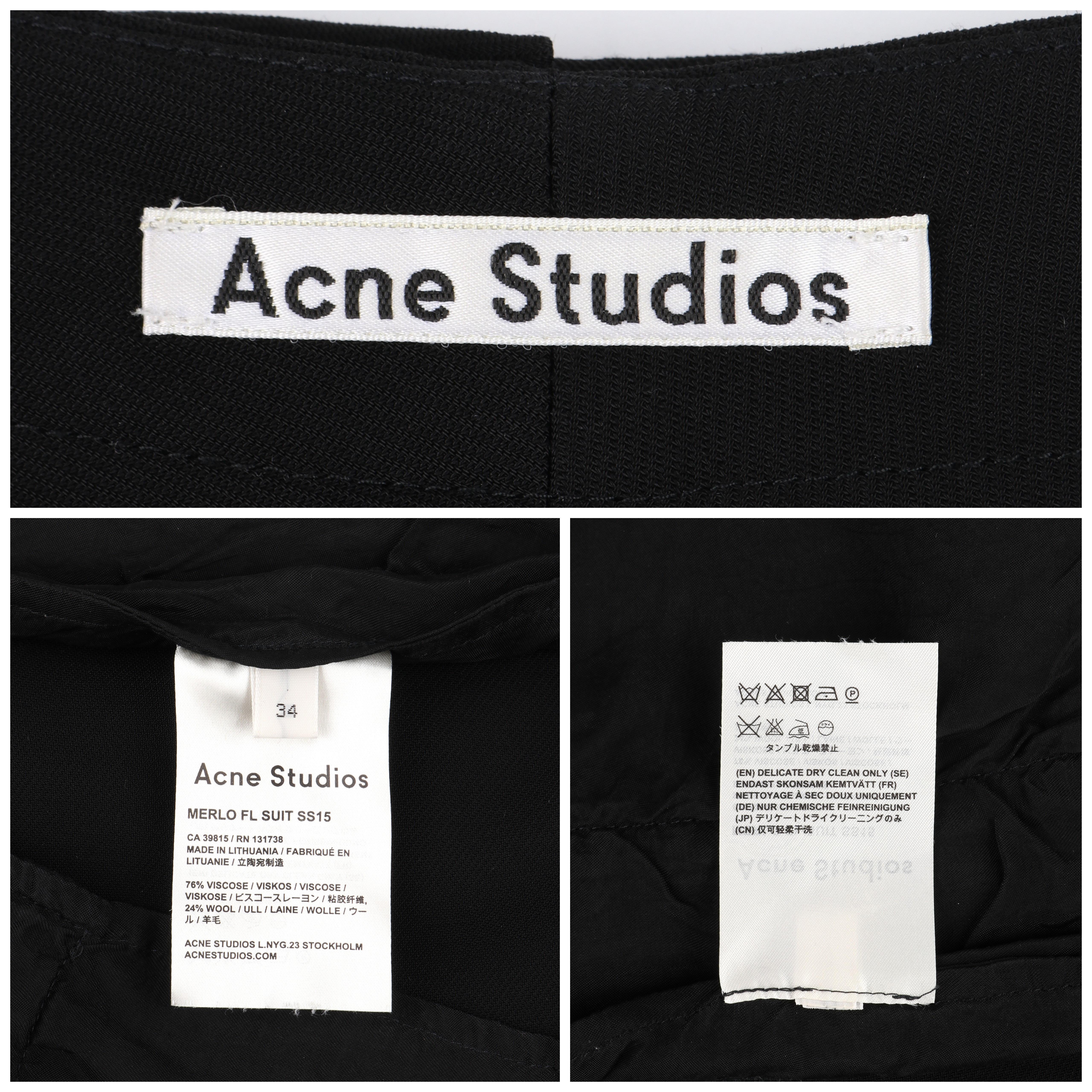 ACNE STUDIOS c.2021 Black Wool Tailored Four Pocket Bermuda Shorts For Sale 3