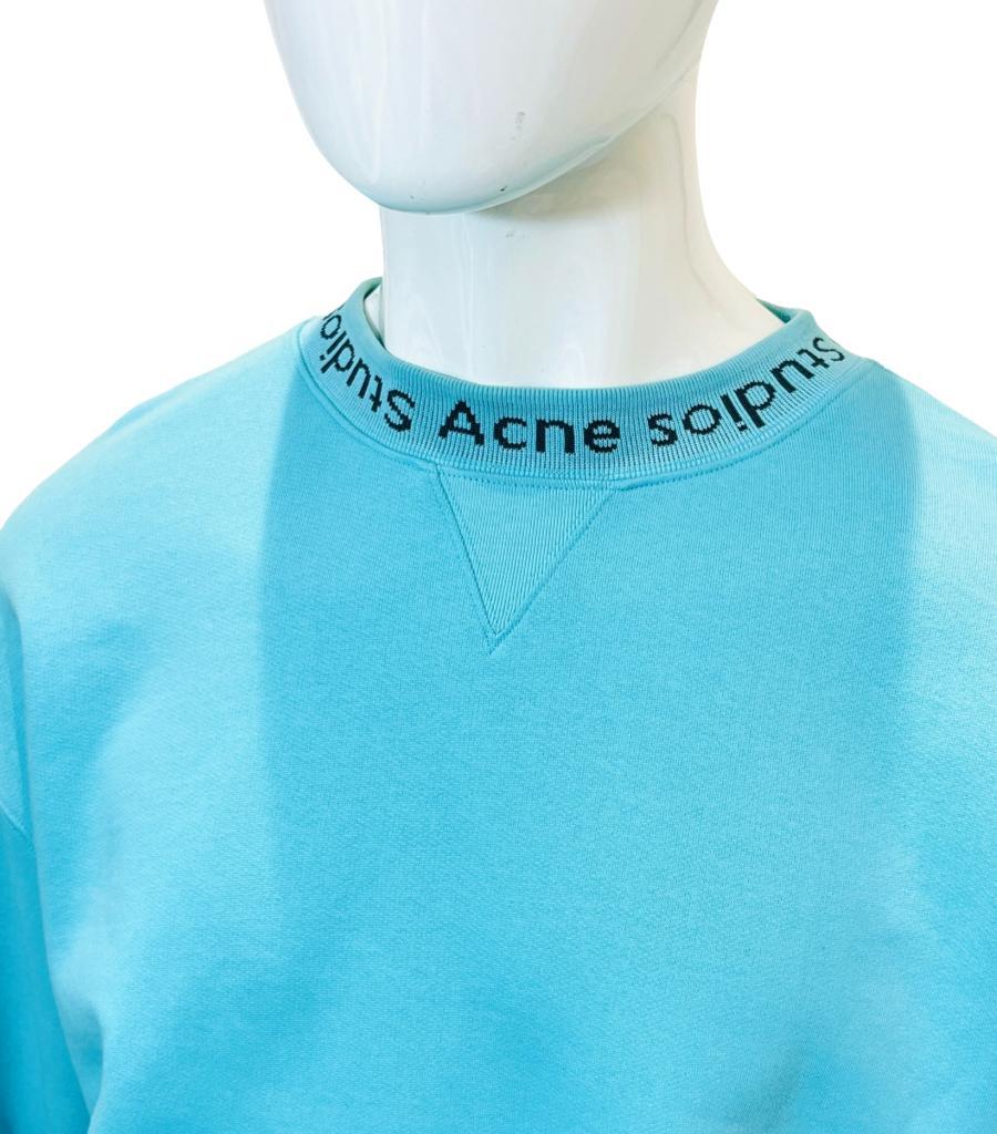 Acne Studios Cotton Logo Sweatshirt For Sale 1