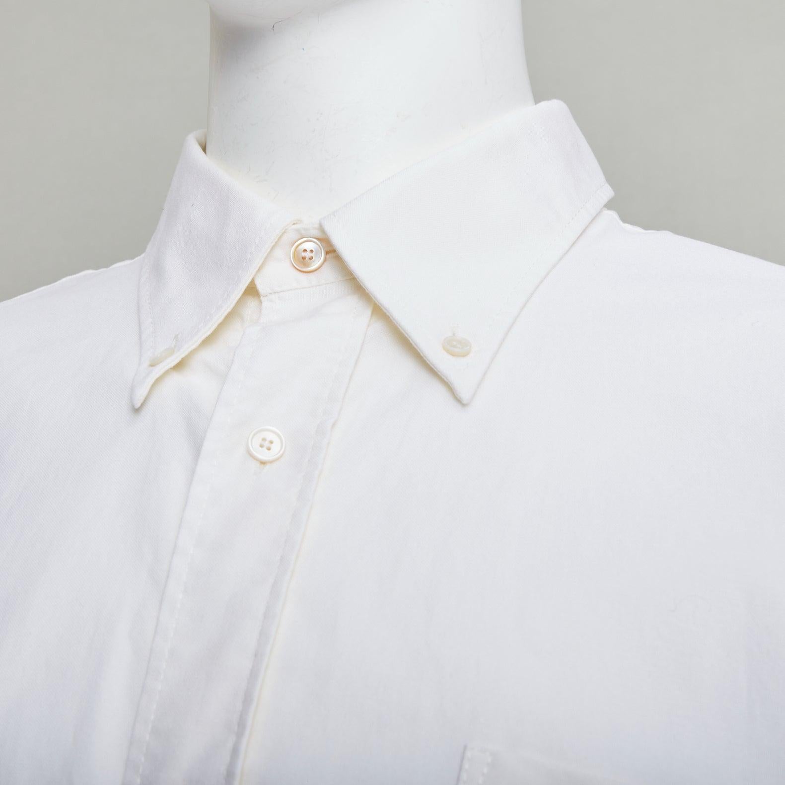 ACNE STUDIOS cremefarbenes Baumwollhemd mit Kokonsilhouette und AS-Stickerei FR50 L im Angebot 3