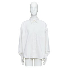 ACNE STUDIOS cream cotton cocoon silhouette AS embroidered shirt FR50 L