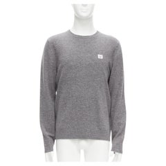 ACNE STUDIOS Dasher Face grey 100% wool long sleeves sweater XL