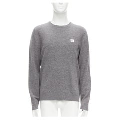 ACNE STUDIOS Pull à manches longues Dasher Face gris 100% laine XL