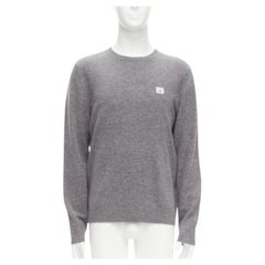 ACNE STUDIOS Dasher Face grey 100% wool long sleeves sweater XL