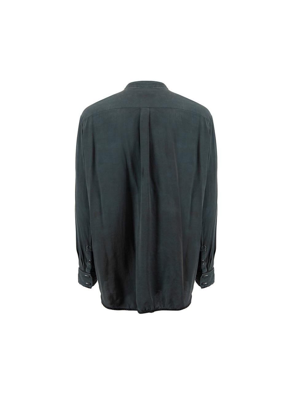 Acne Studios Deep Green Silk Blouse Size M In Excellent Condition For Sale In London, GB