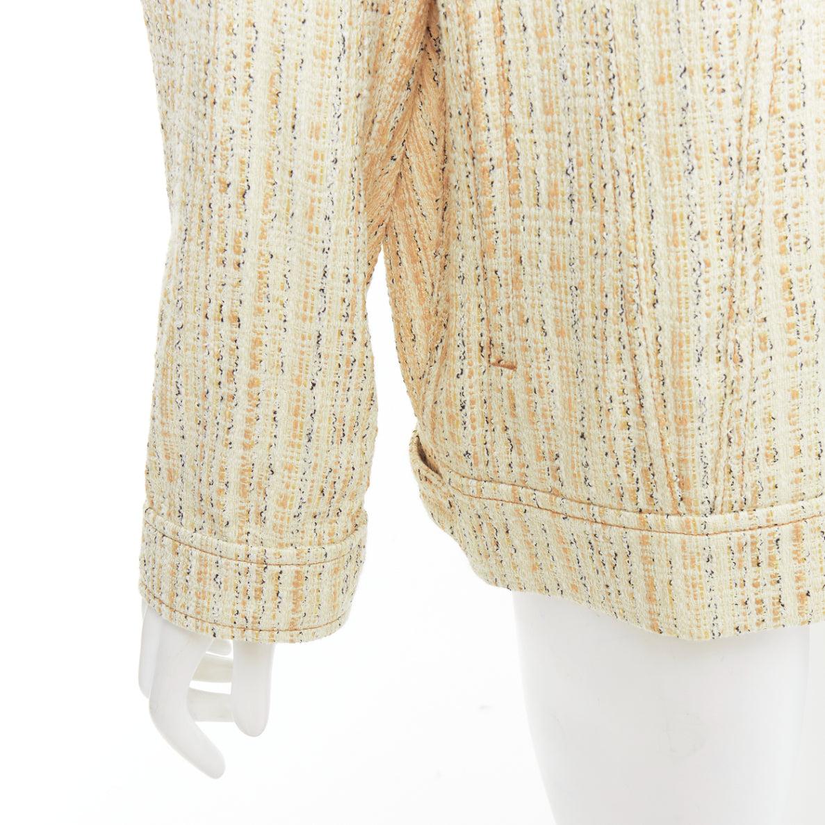 ACNE STUDIOS denim detail cream tweed oversized jacket FR32 XXS 3