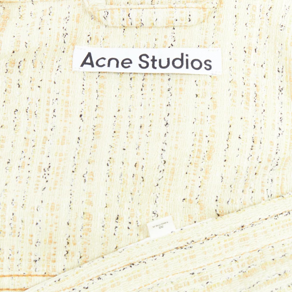 ACNE STUDIOS denim detail cream tweed oversized jacket FR32 XXS 4