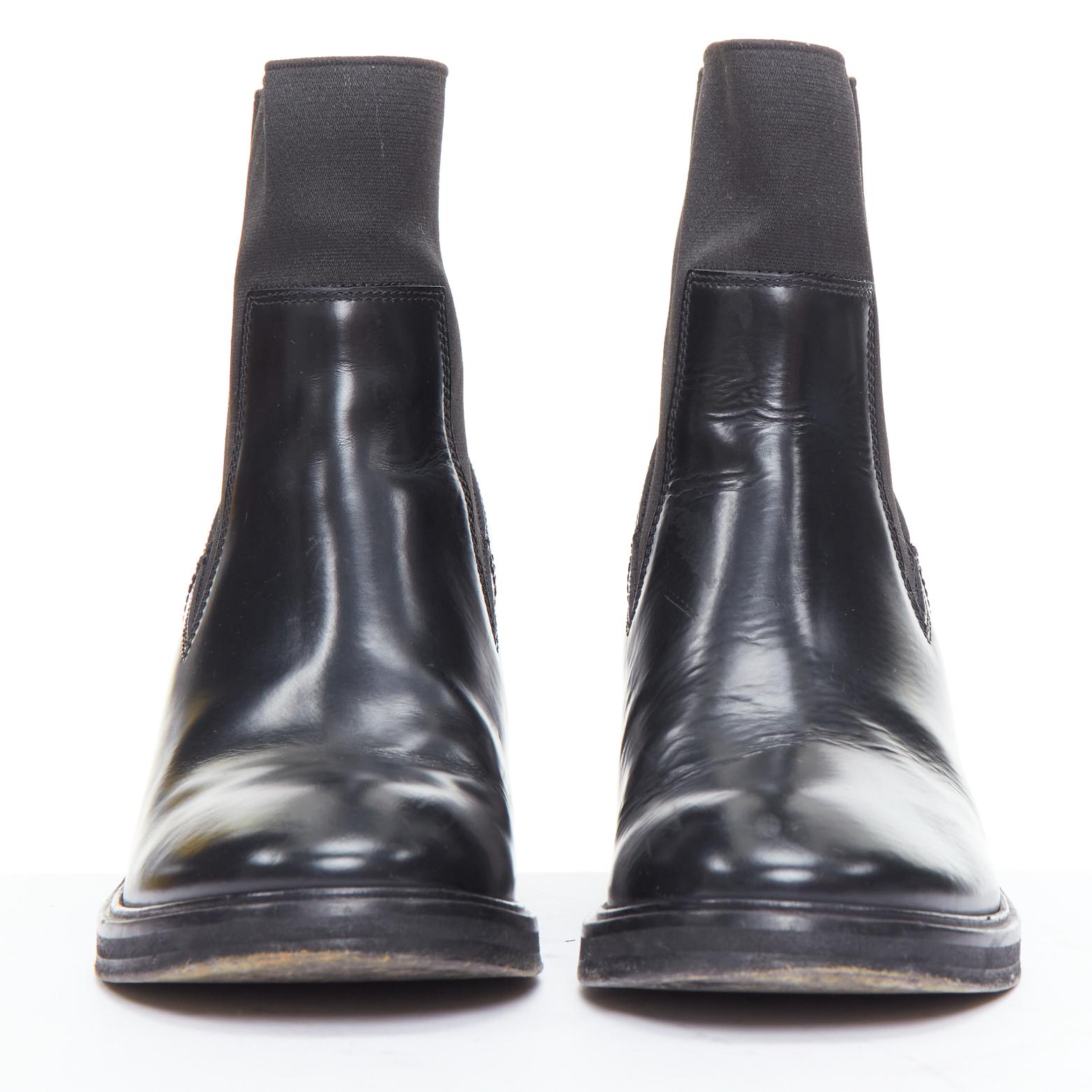 Noir ACNE STUDIOS Dion bottes à soufflet à talon bloc en métal argenté EU38 en vente