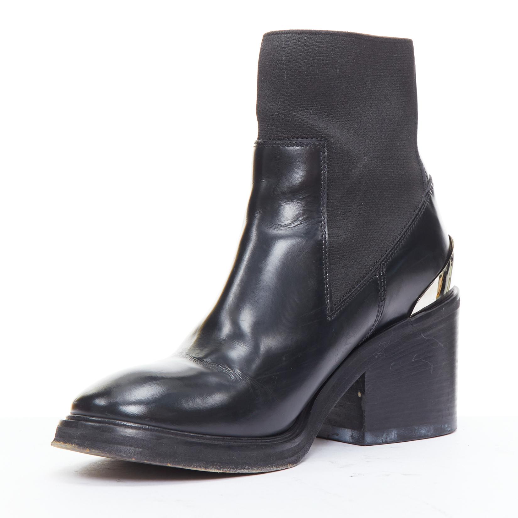 ACNE STUDIOS Dion bottes à soufflet à talon bloc en métal argenté EU38 État moyen - En vente à Hong Kong, NT