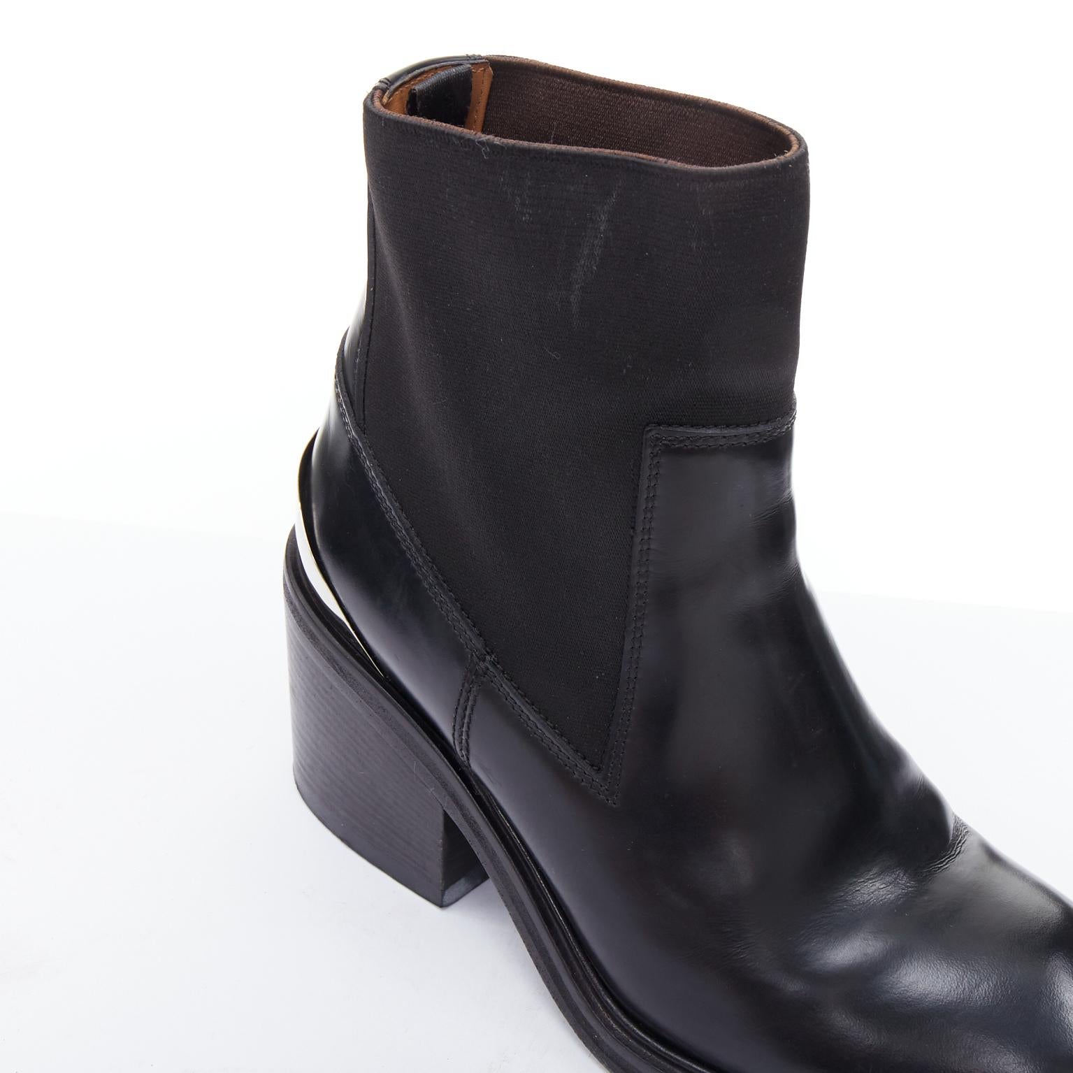 ACNE STUDIOS Dion bottes à soufflet à talon bloc en métal argenté EU38 en vente 2
