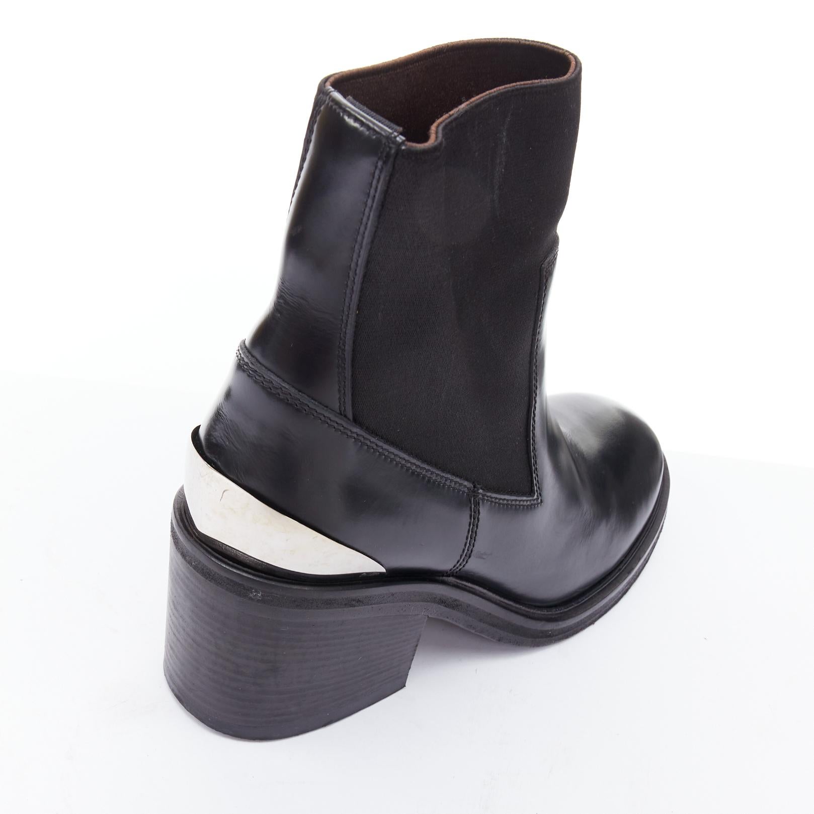 ACNE STUDIOS Dion bottes à soufflet à talon bloc en métal argenté EU38 en vente 3