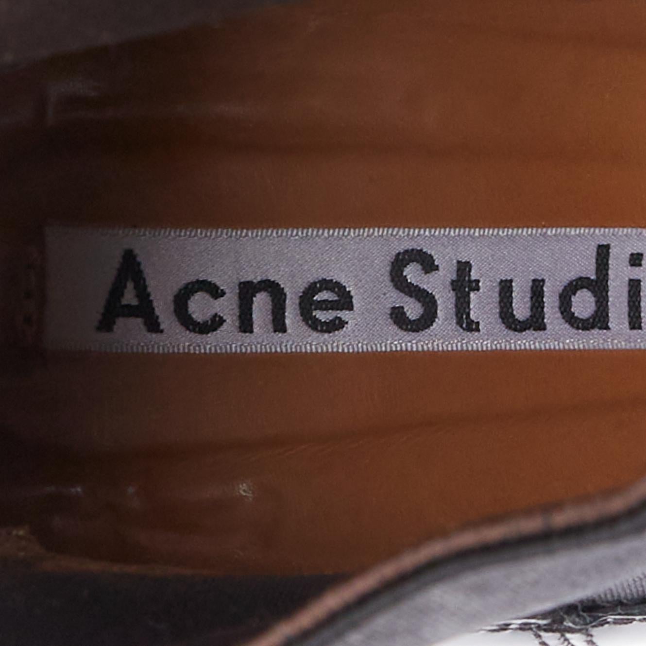 ACNE STUDIOS Dion bottes à soufflet à talon bloc en métal argenté EU38 en vente 4