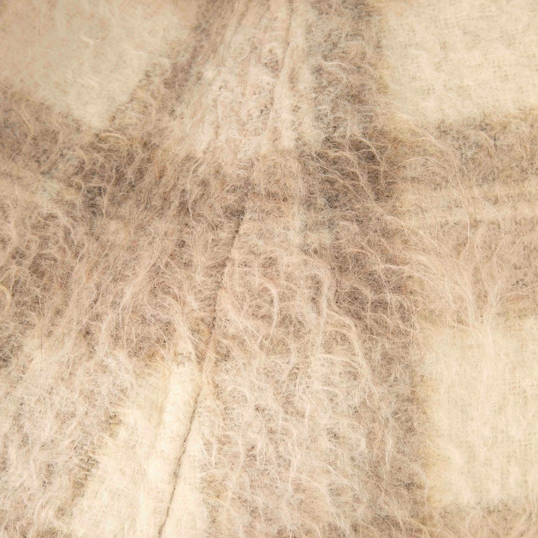 Beige Acne Studios - Manteau long à carreaux en laine écrue, taille XXS en vente