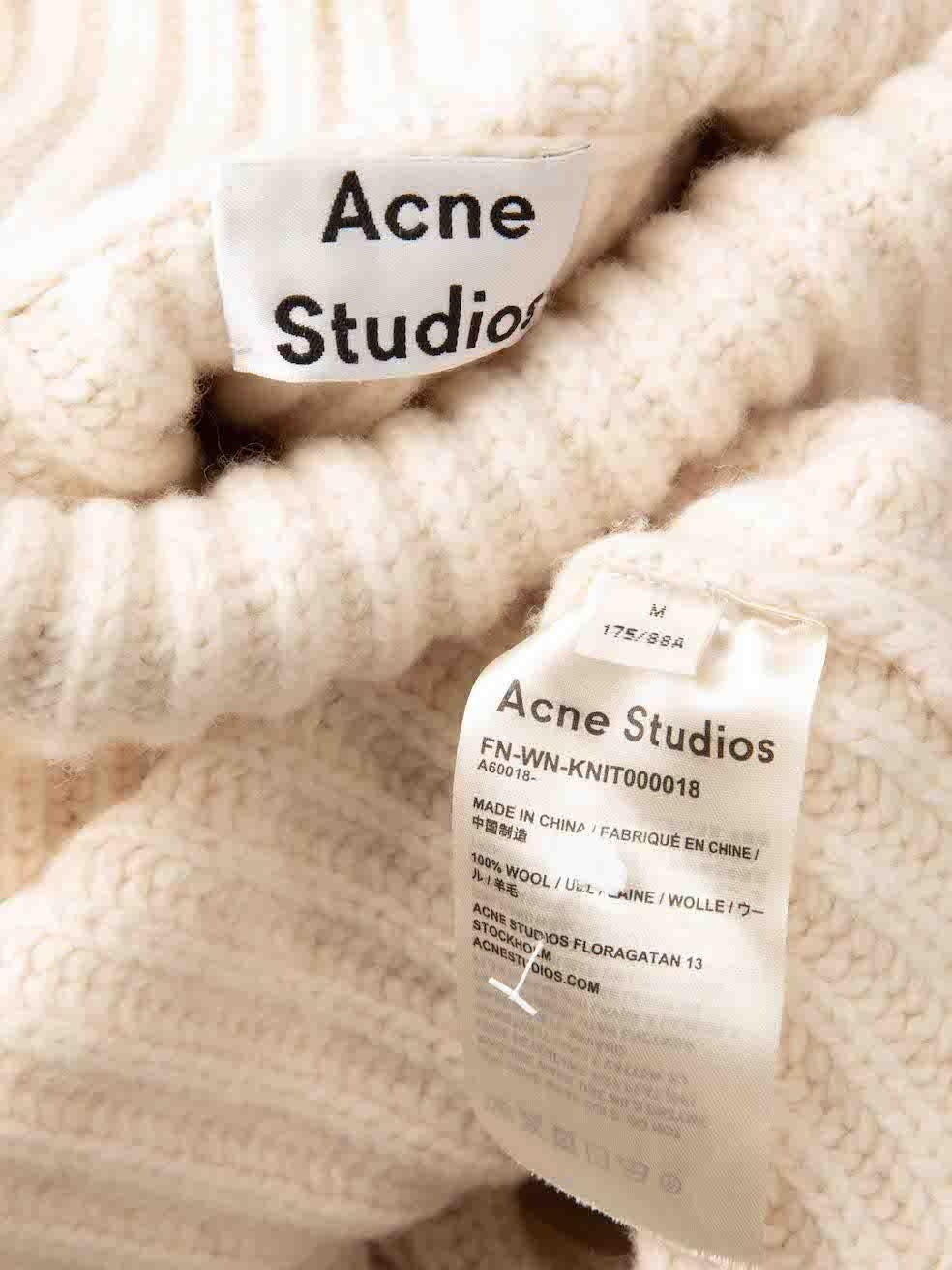 Women's Acne Studios Ecru Wool Knitted Turtleneck Jumper Size M For Sale