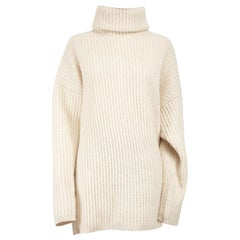 Acne Studios Ecru Wool Knitted Turtleneck Jumper Size M