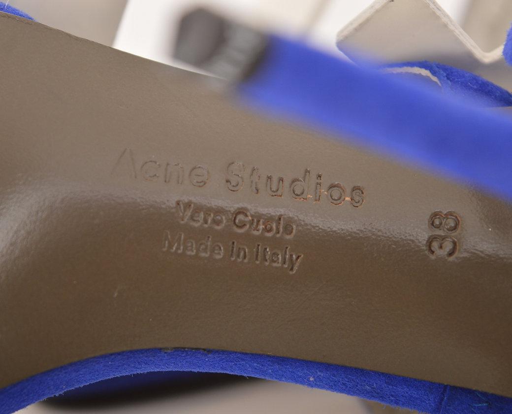 Acne Studios - Chaussures à talons à talons aiguilles abstraites bleu électrique en vente 1