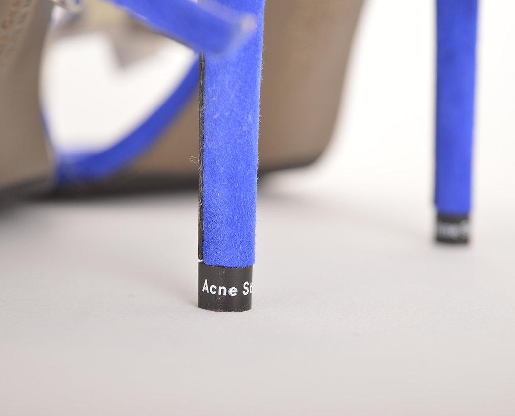 Acne Studios - Chaussures à talons à talons aiguilles abstraites bleu électrique en vente 3
