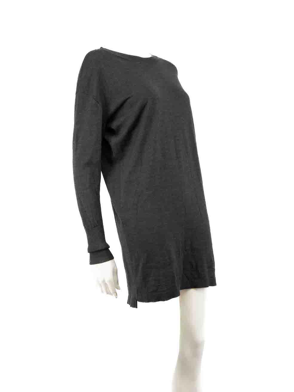 CONDITION is Very good. Hardly any visible wear to knit is evident on this used Acne designer resale item.
 
 
 
 Details
 
 
 Grey
 
 Wool
 
 Mini knit dress
 
 Long sleeves
 
 Round neckline
 
 Knitted and stretchy
 
 
 
 
 
 Made in Italy
 
 
 
