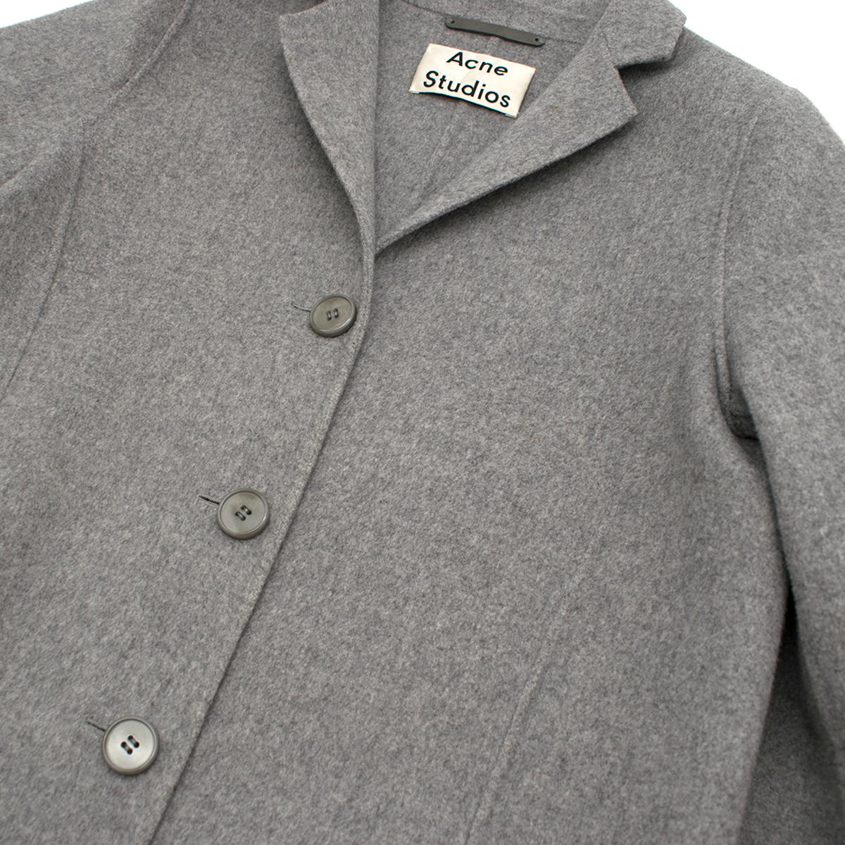 Acne Studios Grey Wool and Cashmere Blend Elsa Double Coat US 6 at 1stDibs  | acne elsa double coat, acne elsa coat