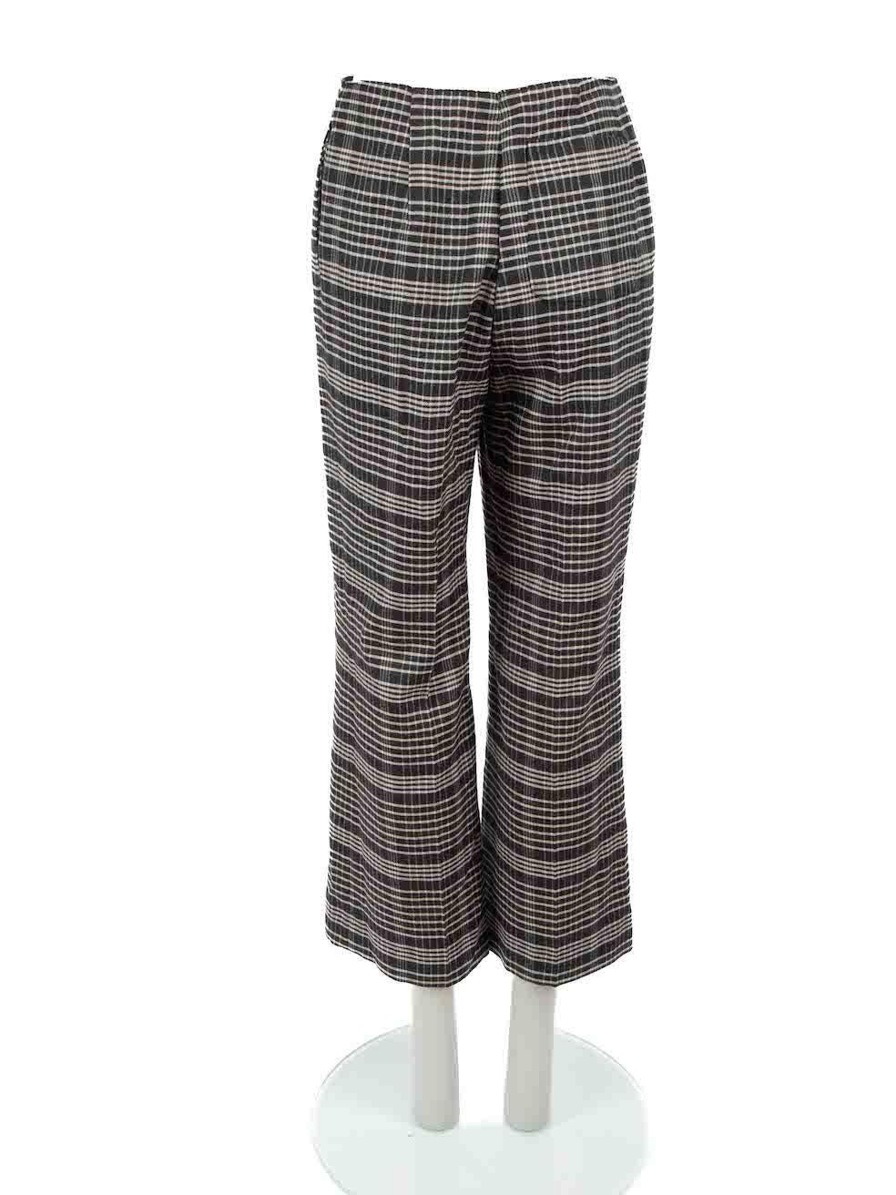 Acne Studios Grey Wool Checkered Trousers Size S In Excellent Condition For Sale In London, GB