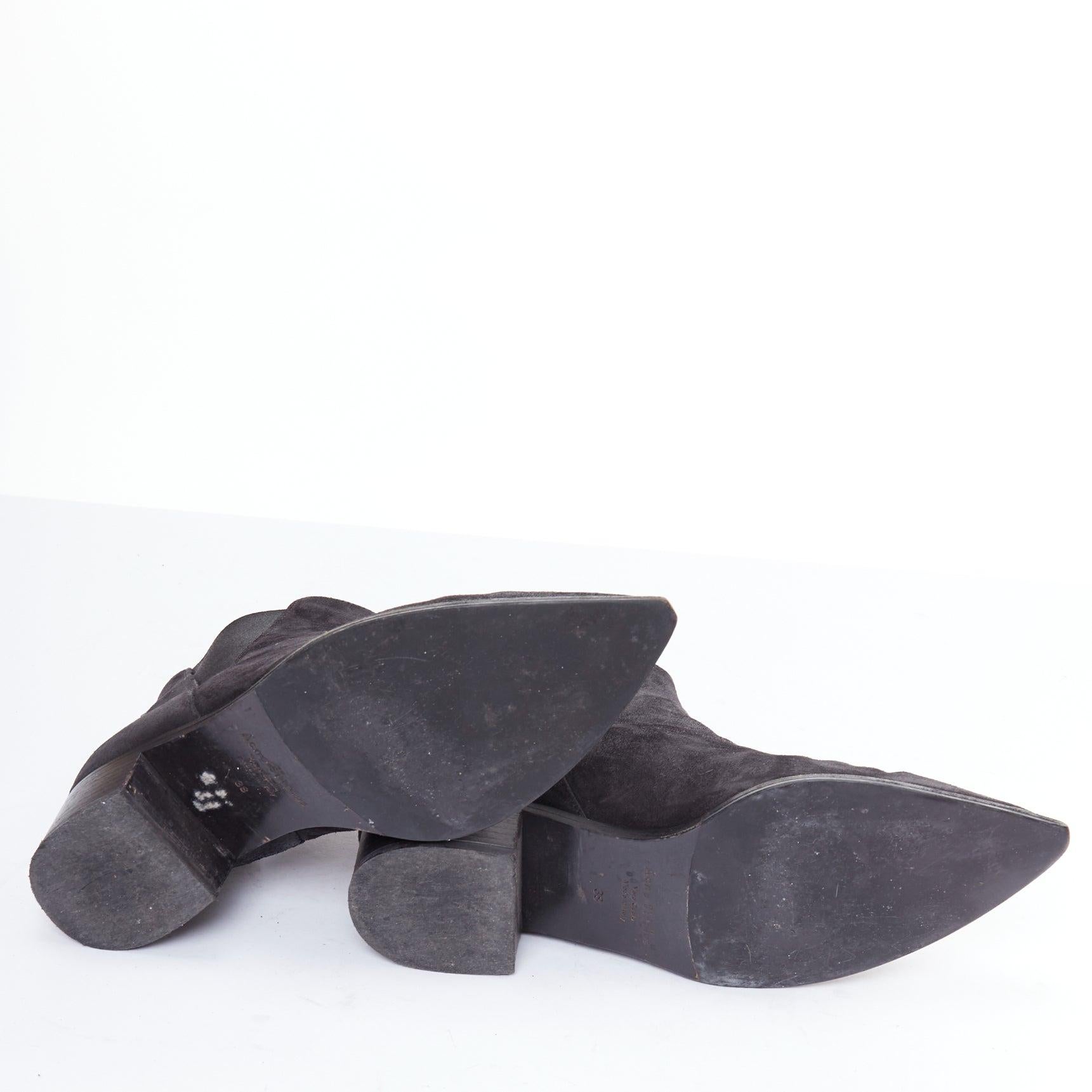 ACNE STUDIOS Bottes à soufflet géométrique en daim noir Jensen EU38 en vente 6