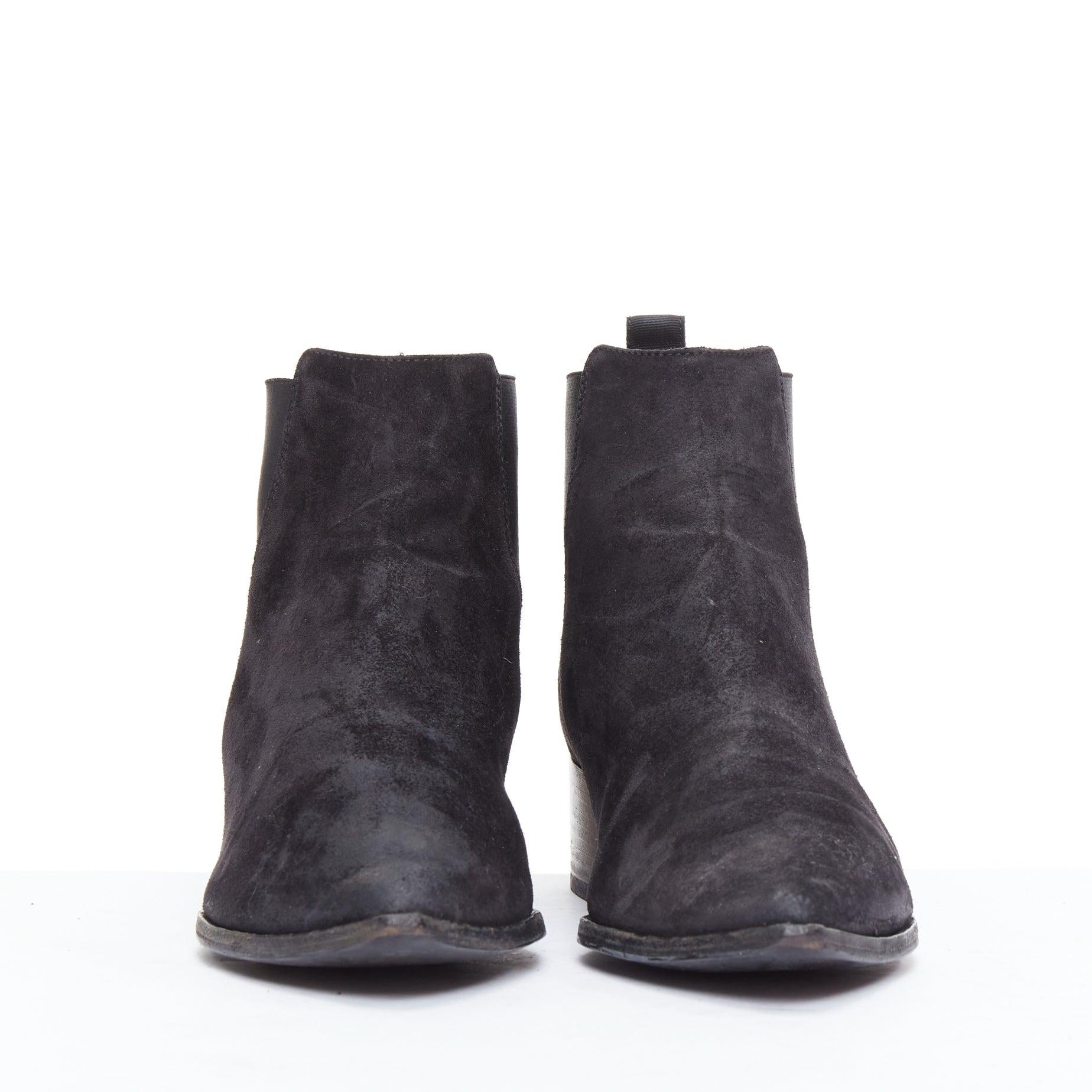Noir ACNE STUDIOS Bottes à soufflet géométrique en daim noir Jensen EU38 en vente