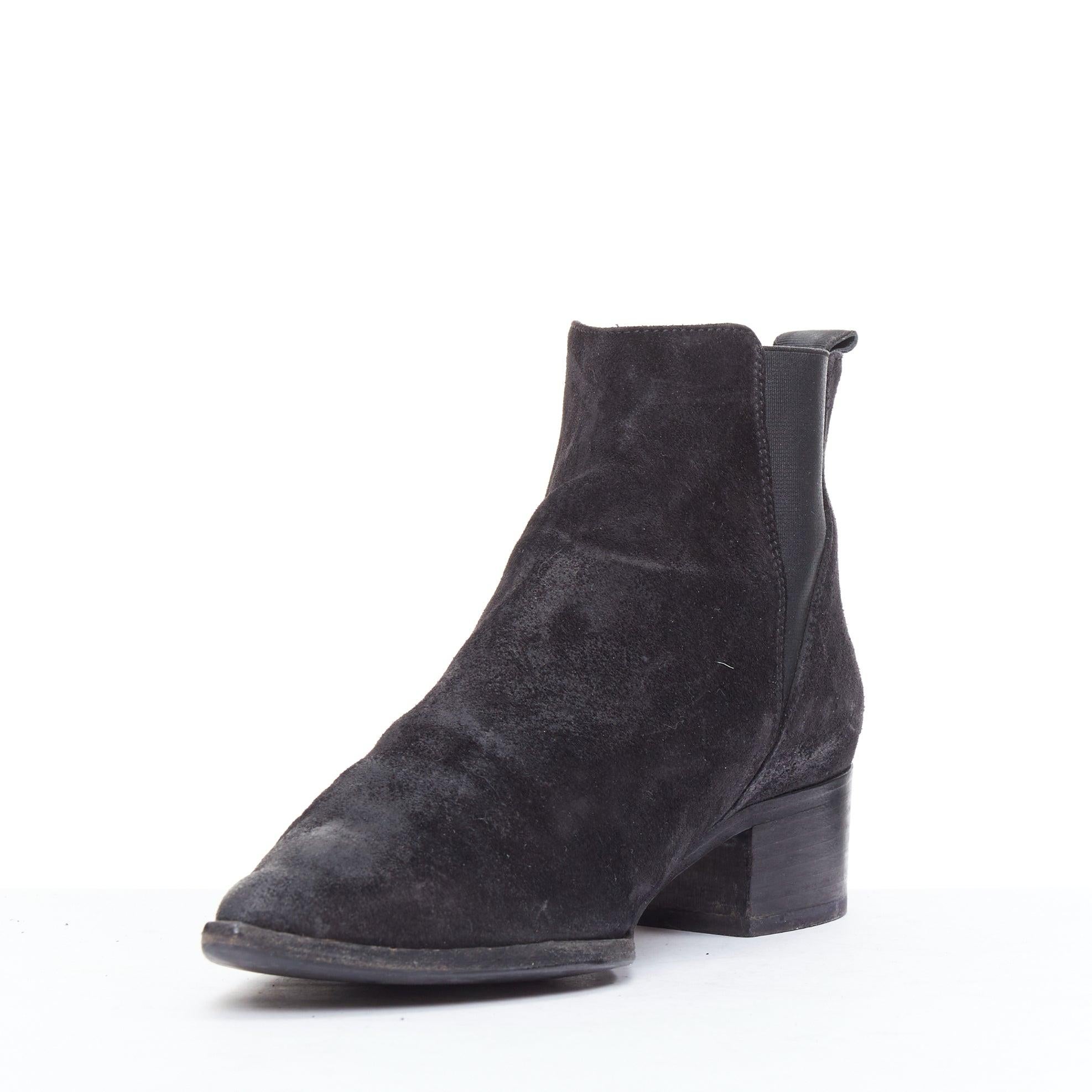 ACNE STUDIOS Bottes à soufflet géométrique en daim noir Jensen EU38 Bon état - En vente à Hong Kong, NT